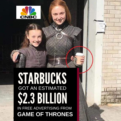Starbucks got an estimated $2.3 billion in free advertising from ‘Game of Thrones’ gaffe, and it wasn’t even its coffee cup