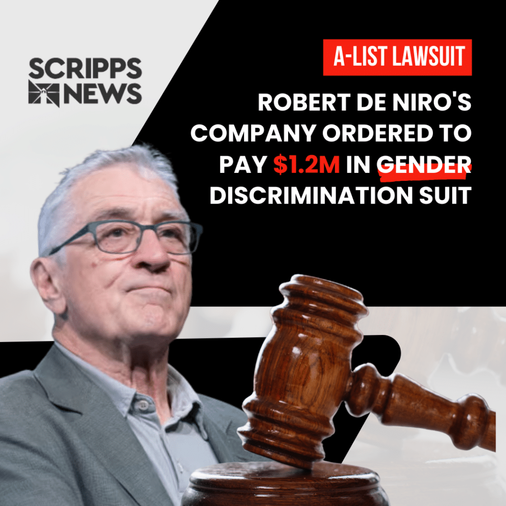 Actor Robert De Niro's Compnay Ordered to Pay $1.2M In Gender Discriminiation Suit