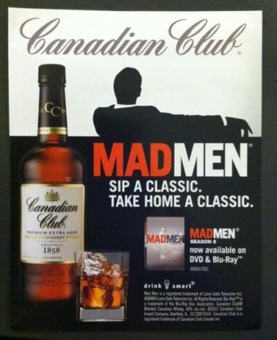 Canadian Club product placement in Mad Men